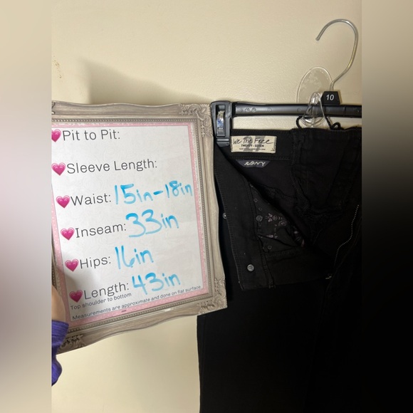 We The Free Lace Up Back Flare Leg Jeans Black size US27 - Picture 9 of 13